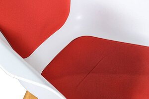 Schalenstuhl / Sedus 'on spot' / Sitzschale weiß / Polsterung rot