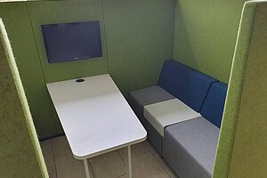 Neuwertig / 'JAZZ SILENT BOX' / Raum-in-Raum-System / Besprechungsinsel / Neupreis 5200 EUR