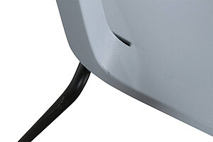 Besucherstuhl / Haworth 'Very' / Kunststoffschale / blaugrau / Kufengestell schwarz