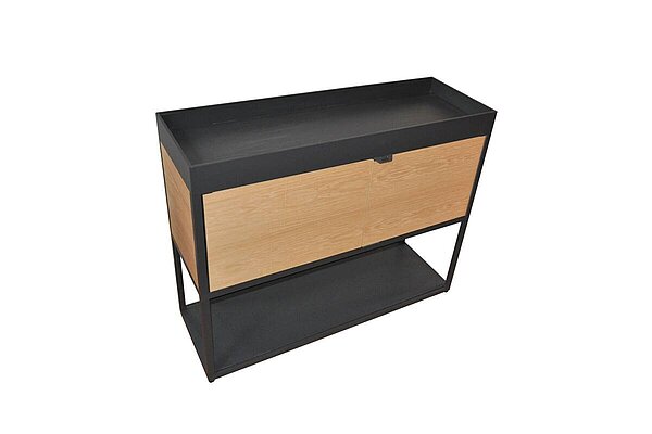 Sideboard / HAY 'New Order' / Sliding Door eiche Furnier / 2 Ordnerhöhen / 100 cm / halboffen