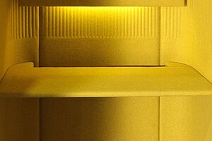 Akustische Telefonzelle / Telefonbox / BuzziSpace 'BuzziBooth Single' / senfgelb