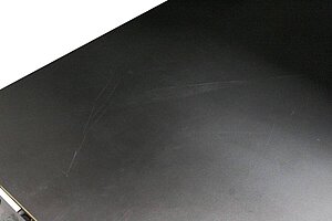 Schreibtisch / Tecno 'Nomos' / HPL Platte schwarz / 160 x 79 cm