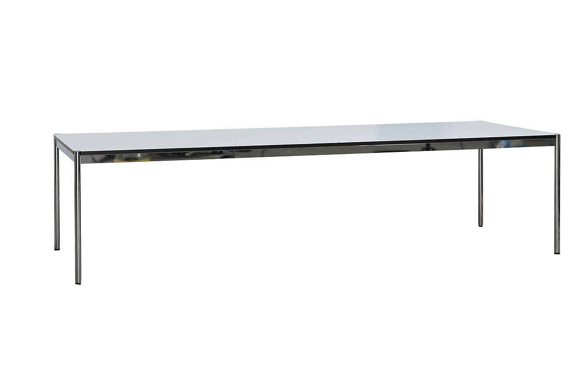 Besprechungstisch / USM Haller / 300 x 100 cm / perlgrau/schwarzer Umleimer