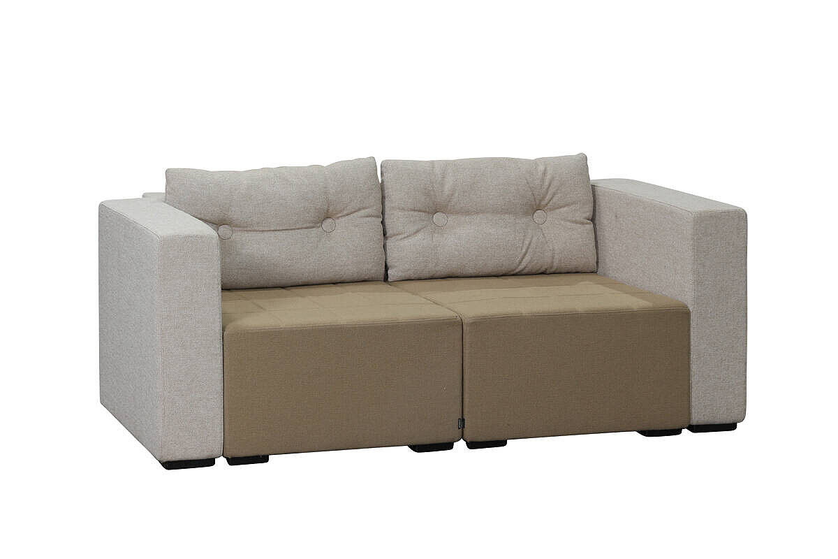 Modulsofa / 2-Sitzer / Materia 'MONOLOG' / braun/beige