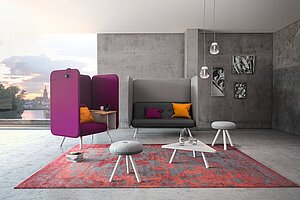 Loungesofa / König & Neurath 'NET.WORK.PLACE Organic' / 2-Sitzer / grau/anthrazit