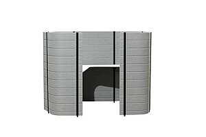 Arbeitsplatz / vitra 'Workbay Focus 1 medium' / grau/weiß