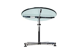 Besprechungstisch / USM 'Kitos' / Glasplatte / 90 cm Durchmesser