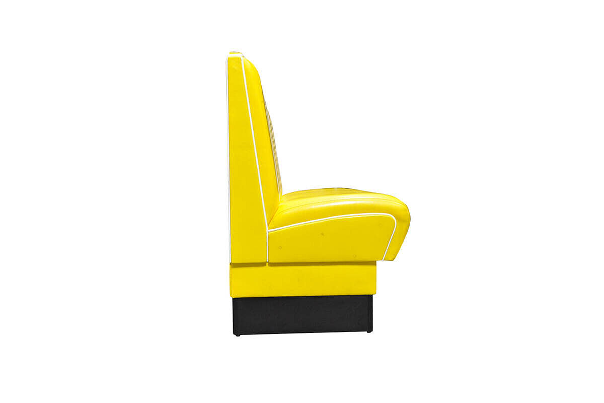 Retro-Lounge-Sofa / Dinerbank / 2-Sitzer / gelb/weiß
