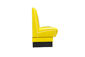 Retro-Lounge-Sofa / Dinerbank / 2-Sitzer / gelb/weiß
