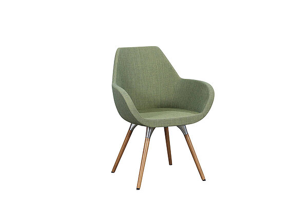 Besucherstuhl / profim 'Fan 10 HW' / Sitzschale Stoff grün