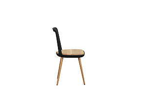 4er Set Besucherstuhl / Wagner 'W-2020 Chair' / eiche geölt / Sitzschale/Rückenlehne schwarz / NP 1788 EUR