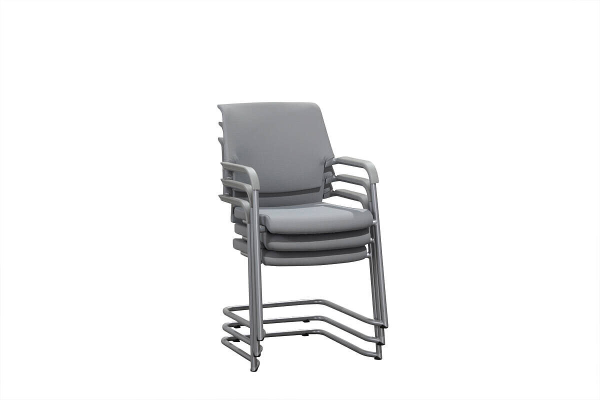 Freischwinger / Haworth 'Visitor Chair' / grau / stapelbar