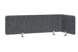 Tischtrennwand / Herman Miller 'Atlas Office Landscape' / dunkelgrau