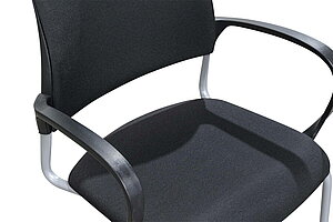 'filio' Freischwinger mit Armlehnen in schwarz, stapelbar