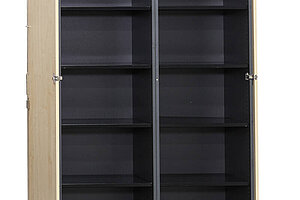 Aktenschrank / Schärf / anthrazit / Flügeltüren ahorn / 5 Ordnerhöhen / 120 cm / Höhe 188 cm