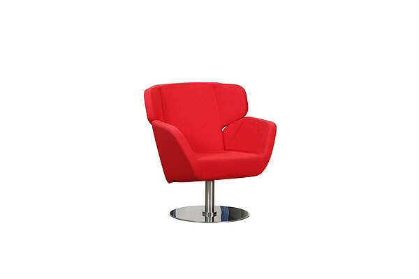Loungesessel / Softline 'Cosy' / rot / Tellerfuss Edelstahl / NP 2169 EUR