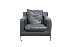 Loungesessel / B&B Italia Maxalto 'Harry' / Leder / grau / NP 4150 EUR