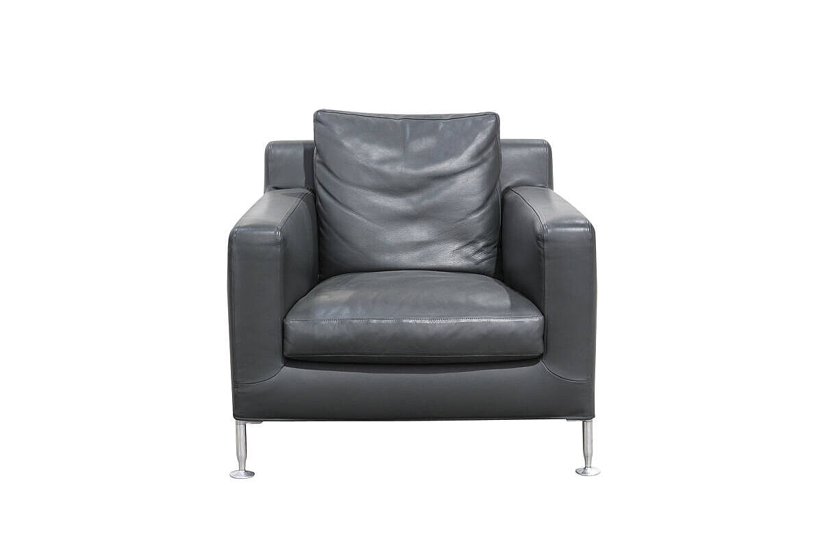 Loungesessel / B&B Italia Maxalto 'Harry' / Leder / grau / NP 4150 EUR