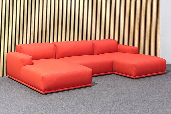 Neuwertig / MUUTO 'Connect' / Stoff Remix / Farbe 643 rot - Variante 2 - Modul J, C + K