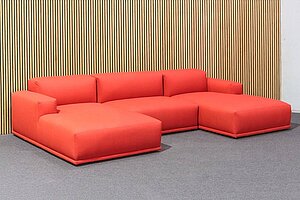 Neuwertig / MUUTO 'Connect' / Stoff Remix / Farbe 643 rot - Variante 2 - Modul J, C + K