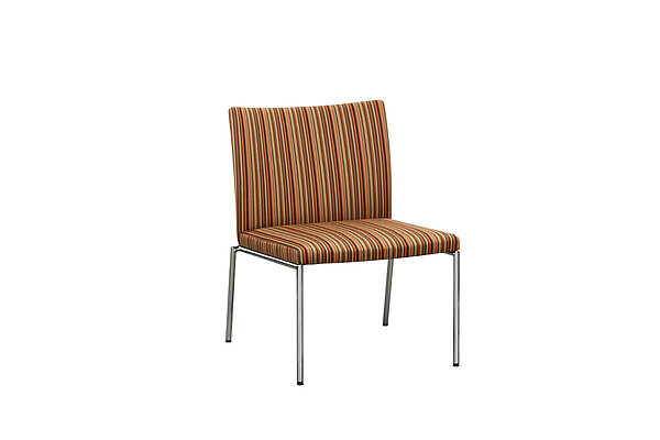 Besucherstuhl / Brunner 'Fina' / orange bunt gestreift / 4-Fuß-Gestell
