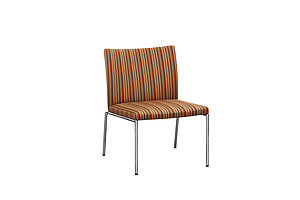 Besucherstuhl / Brunner 'Fina' / orange bunt gestreift / 4-Fuß-Gestell