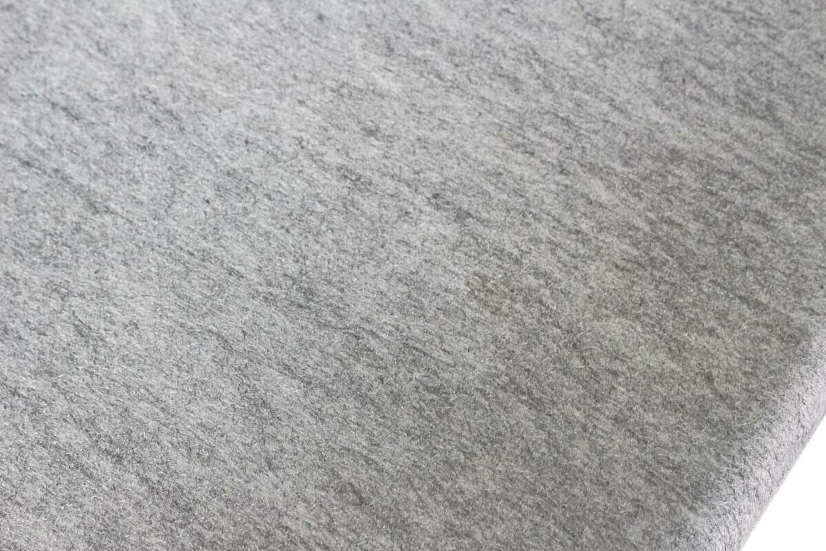 Besucherstuhl / DeVorm 'LJ 2' / Sitzschale Filz hellgrau / stapelbar