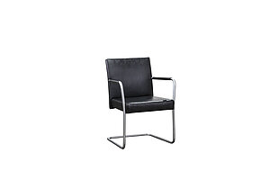 Freischwinger / Walter Knoll 'Jason' / Leder schwarz