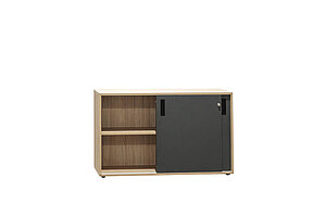 Sideboard / Narbutas 'Choice' / eiche bernstein / Schiebetüren dunkelgrau / 120 cm