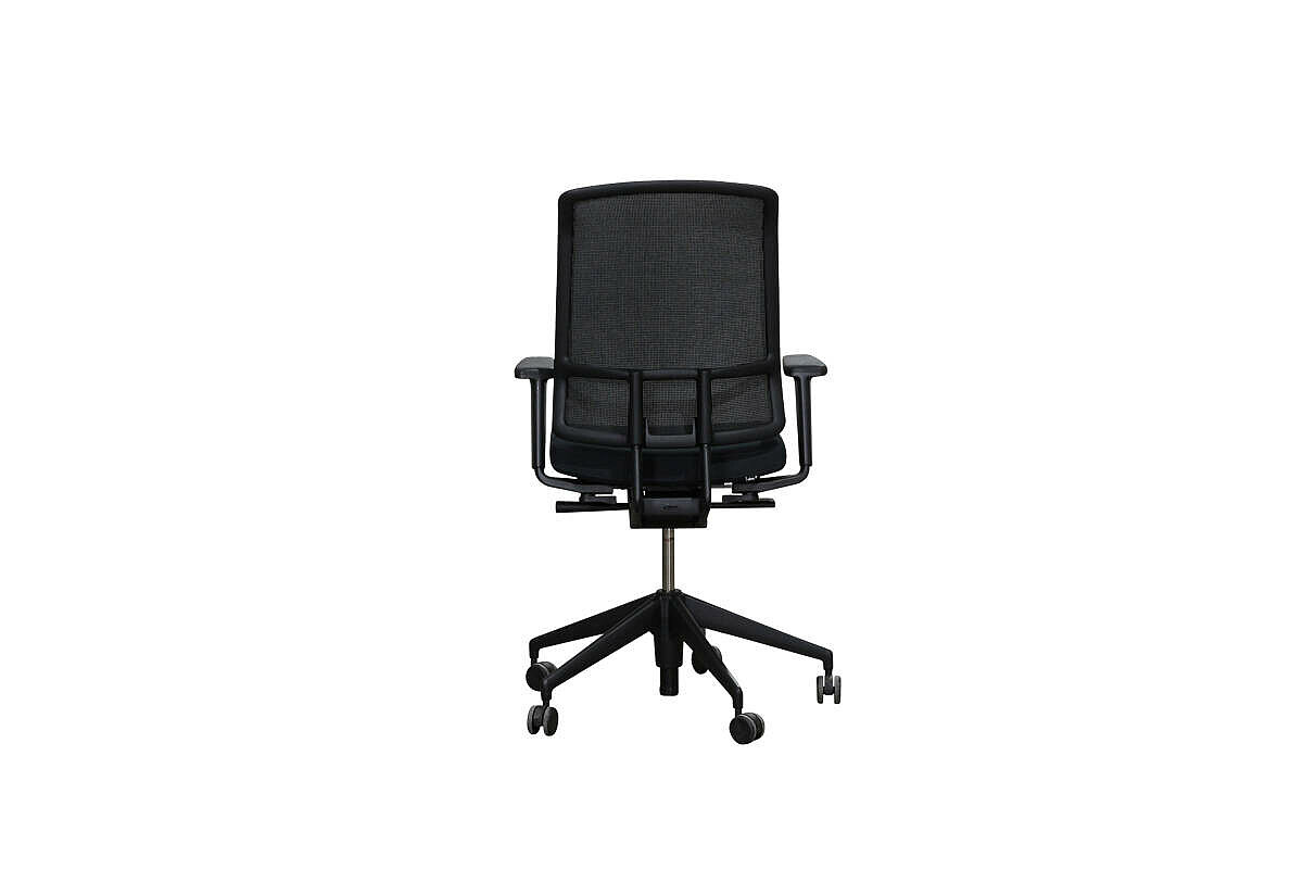 Bürodrehstuhl / vitra 'AM Chair' / Netzrücken / Nero / Hartbodenrollen - NP 875 EUR