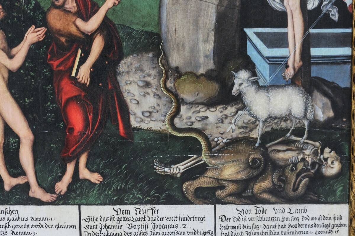 Gemäldekopie / auf Holz / 'Law and Grace'