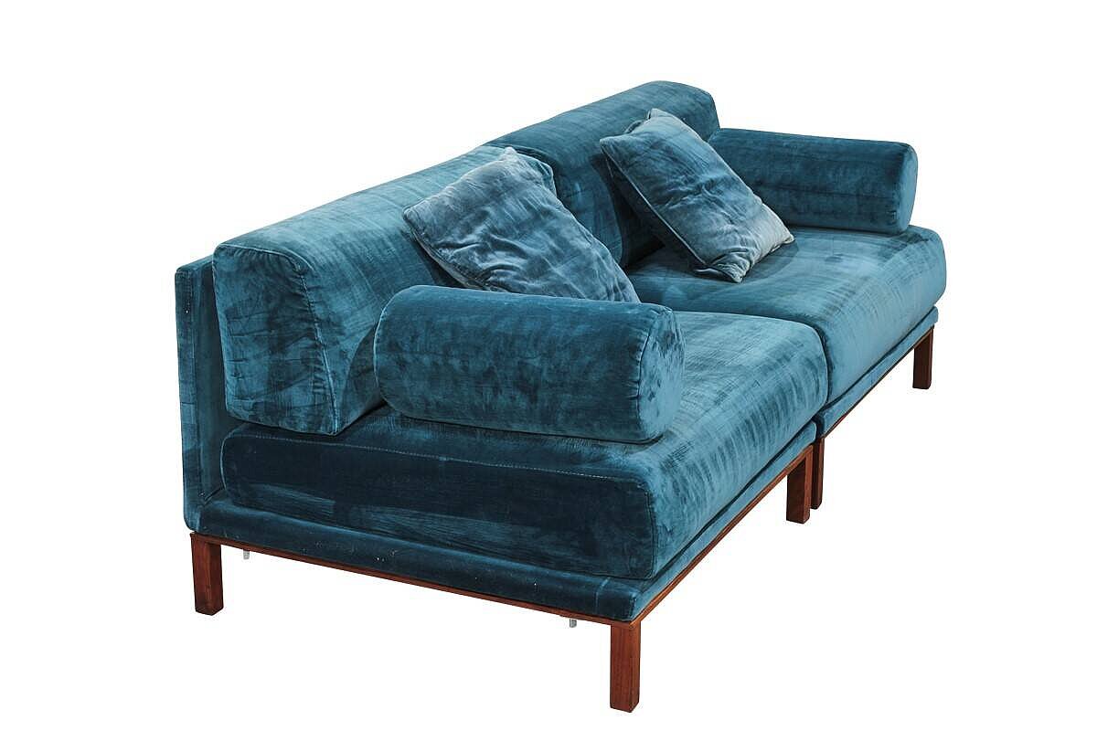 2-tlg. Modulsofa / bolia 'Cosy' / Samtstoff petrol