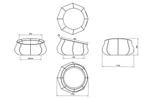 Beton-Blumenkübel 'Triptik' in der Ausführung 'Triptik 2' in weiß - Design: Sacha Lakic