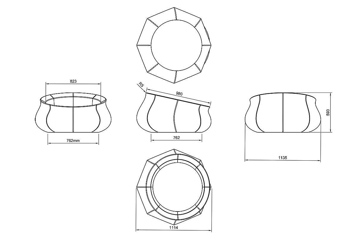 Beton-Blumenkübel 'Triptik' in der Ausführung 'Triptik 2' in weiß - Design: Sacha Lakic
