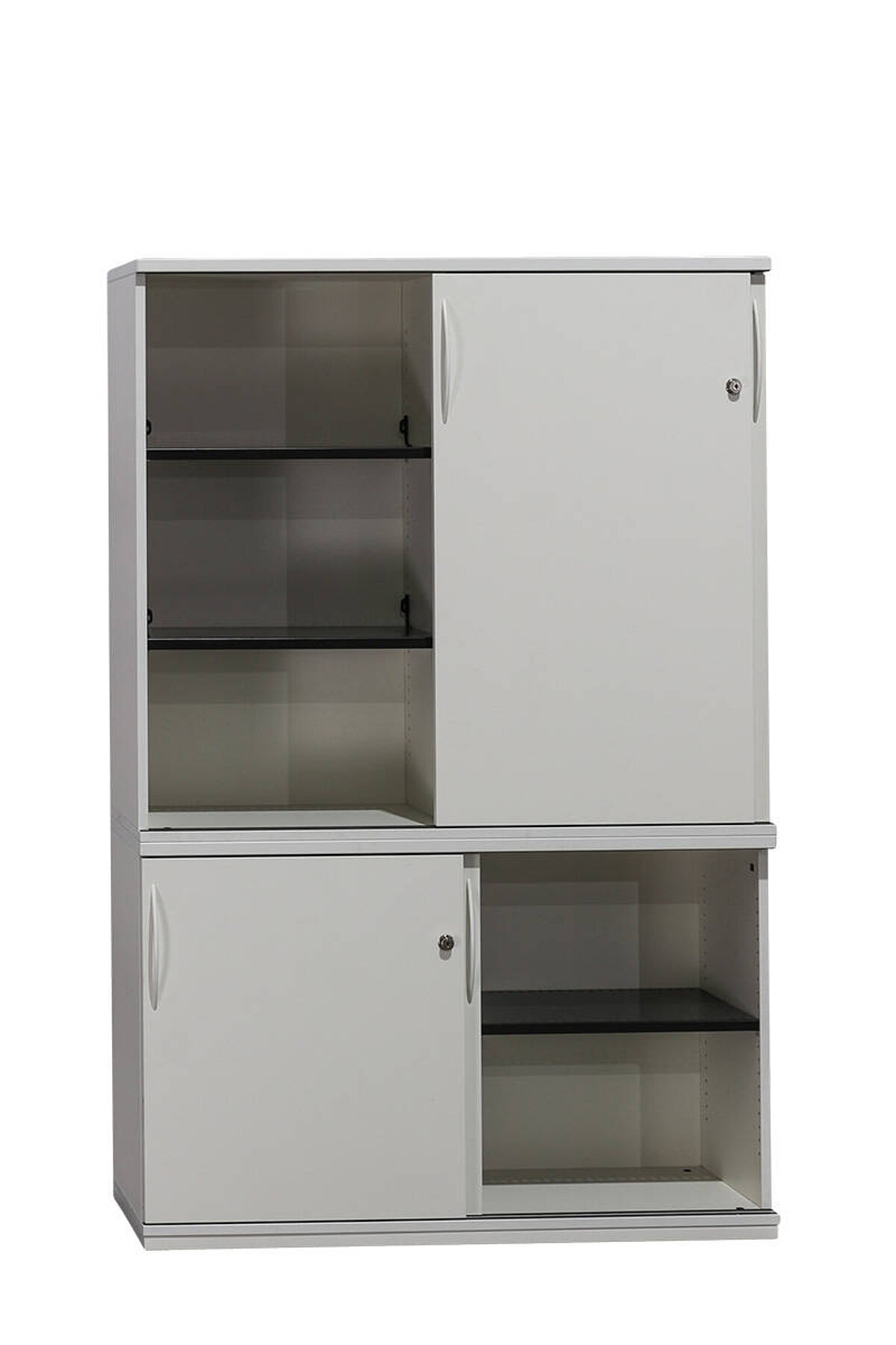 Neuwertig / Aufsatz-Sideboard / König & Neurath 'ACTA.CLASSIC' / Schiebetürenschrank / weiß / 120 cm