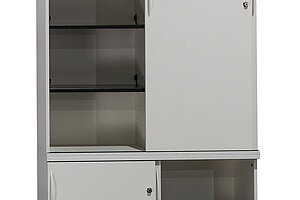 Neuwertig / Aufsatz-Sideboard / König & Neurath 'ACTA.CLASSIC' / Schiebetürenschrank / weiß / 120 cm