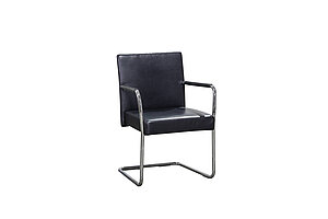 Freischwinger / Walter Knoll 'Jason' / Leder dunkelblau