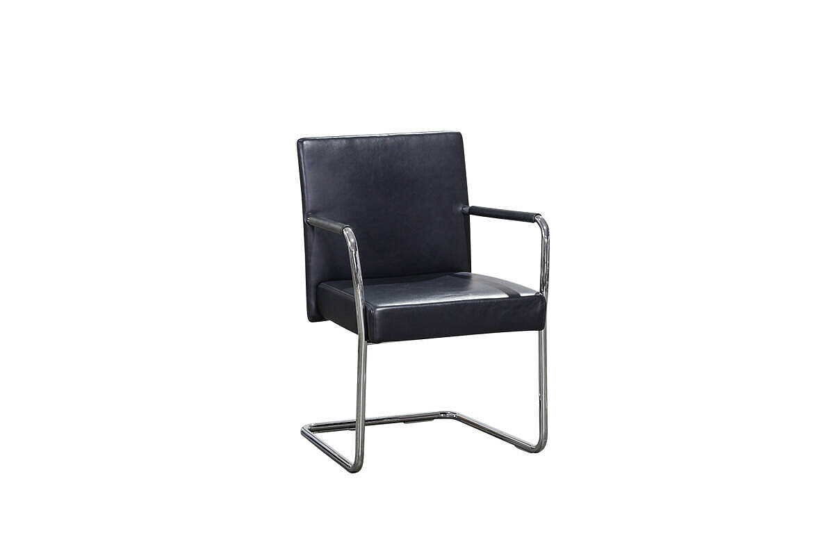 Freischwinger / Walter Knoll 'Jason' / Leder dunkelblau