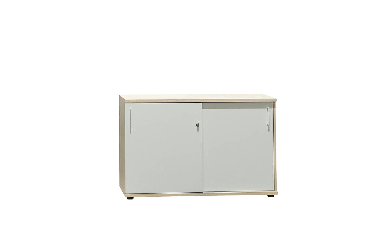 Sideboard / Narbutas 'Choice' / ahorn / Schiebetüren weiß / 120 cm