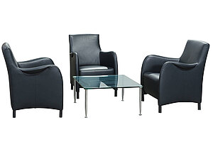 Loungesessel / Leder dunkelblau