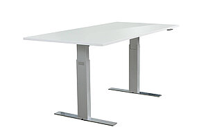 Steh-Sitz-Schreibtisch / Walter Knoll 'Exec-V Desk' / Memory Display / weiß / 200 x 100 cm
