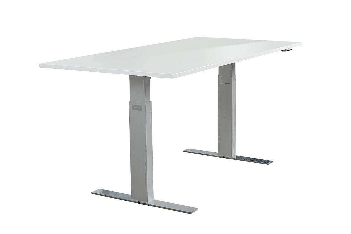 Steh-Sitz-Schreibtisch / Walter Knoll 'Exec-V Desk' / Memory Display / weiß / 200 x 100 cm