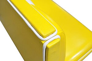 Retro-Lounge-Sofa / Dinerbank / 2-Sitzer / gelb/weiß