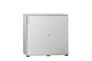 Sideboard / Haworth 'Vados' / Schiebetüren/Lochmuster / weiß / 120 cm