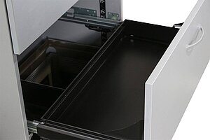 Hängeregistraturschrank / Samas / Abdeckplatte ahorn / silbergrau / 3 Auszüge / 80 cm