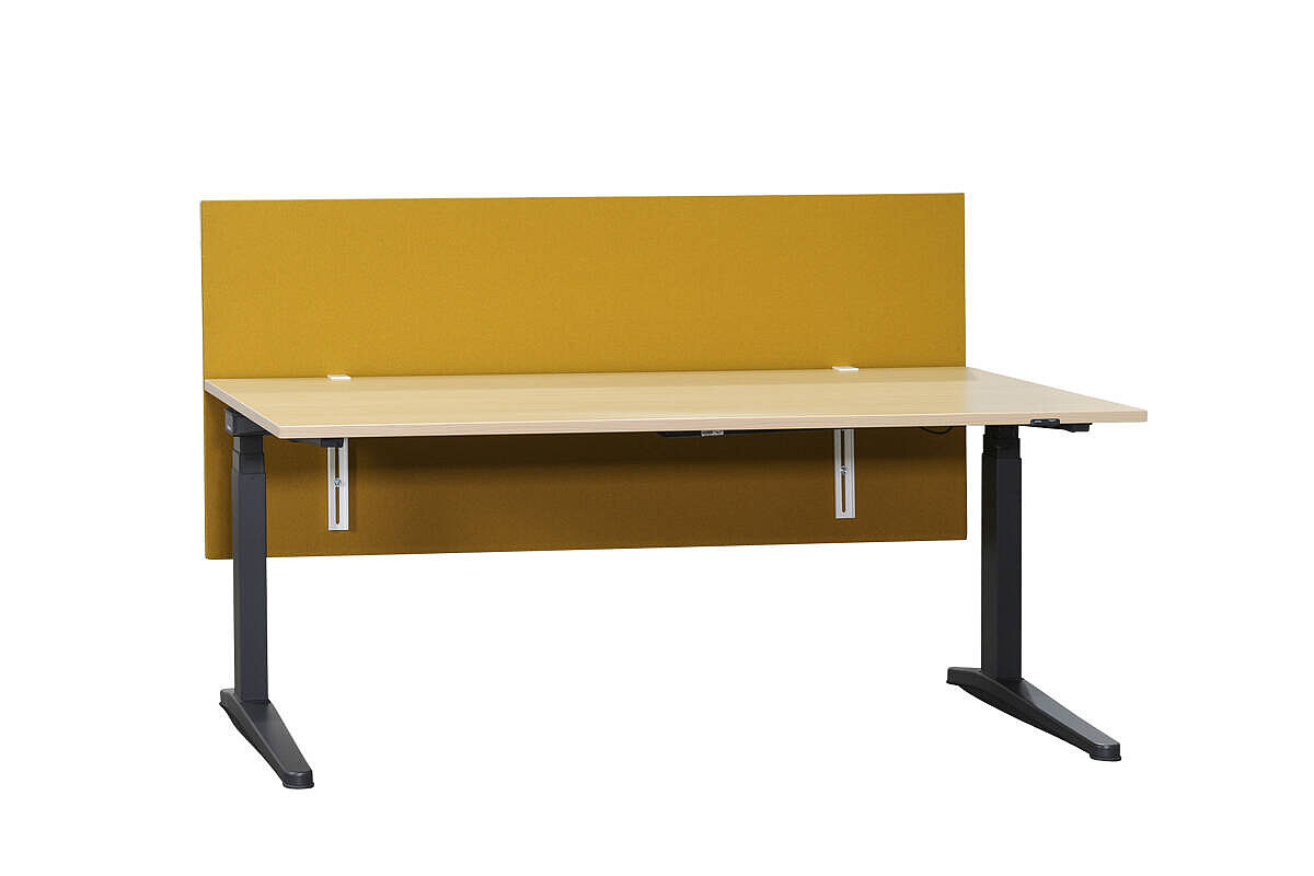 Paneel / König & Neurath 'FLYBY' / 180 cm / Stoff gelb / inkl. Klemmhalter weiß