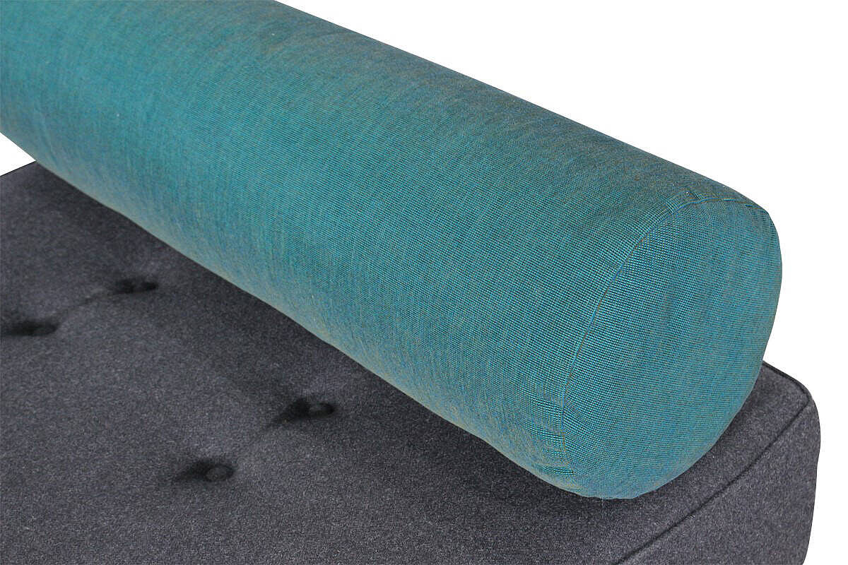 Schlafsofa / Daybed / SOFTLINE 'FRAME' / anthrazit/esche / Nackenkissen petrol