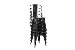 Besucherstuhl / Stapelstuhl / TOLIX 'CHAISE' / schwarz / stapelbar