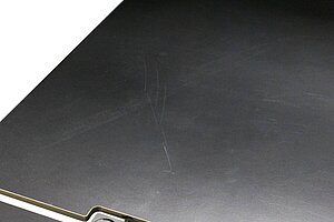 Schreibtisch / Tecno 'Nomos' / HPL Platte schwarz / 160 x 79 cm