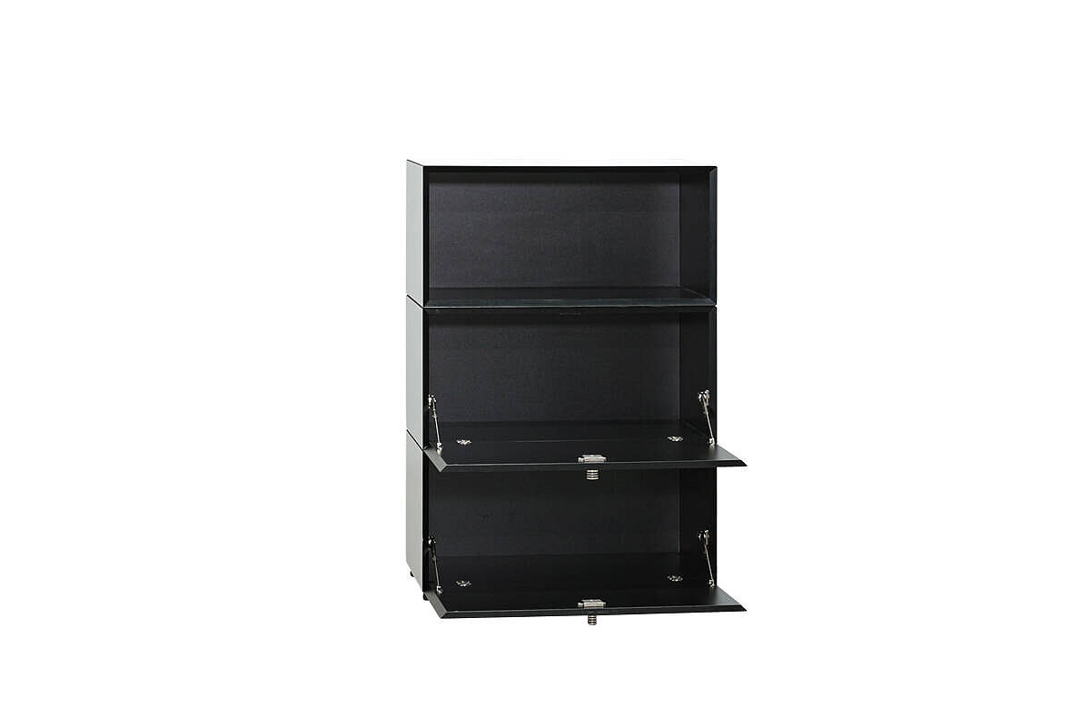 Sideboard / Dobergo 'CUBICO' / Korpus weiß / Innen schwarz / 2 Klappen / 80 cm